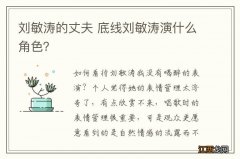 刘敏涛的丈夫 底线刘敏涛演什么角色？