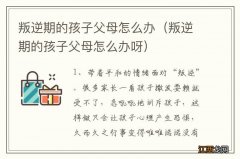 叛逆期的孩子父母怎么办呀 叛逆期的孩子父母怎么办