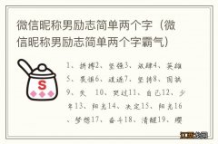 微信昵称男励志简单两个字霸气 微信昵称男励志简单两个字