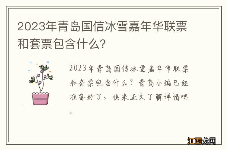 2023年青岛国信冰雪嘉年华联票和套票包含什么？