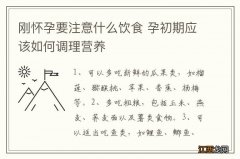 刚怀孕要注意什么饮食 孕初期应该如何调理营养