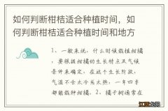 如何判断柑桔适合种植时间，如何判断柑桔适合种植时间和地方