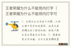 王者荣耀为什么不能局内打字可以语音 王者荣耀为什么不能局内打字