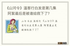 《山河令》温客行白发是第几集阿絮最后是被谁给救下了？