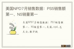 美国NPD7月销售数据：PS5销售额第一、NS销量第一