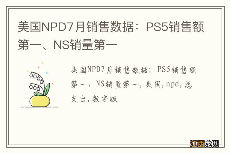 美国NPD7月销售数据：PS5销售额第一、NS销量第一