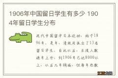 1906年中国留日学生有多少 1904年留日学生分布