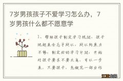 7岁男孩孩子不爱学习怎么办，7岁男孩什么都不愿意学