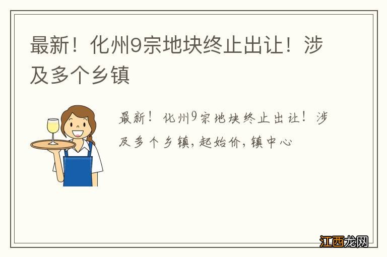 最新！化州9宗地块终止出让！涉及多个乡镇
