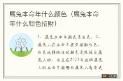 属兔本命年什么颜色招财 属兔本命年什么颜色