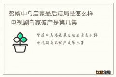 赘婿中乌启豪最后结局是怎么样 电视剧乌家破产是第几集