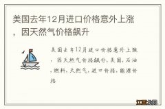 美国去年12月进口价格意外上涨，因天然气价格飙升