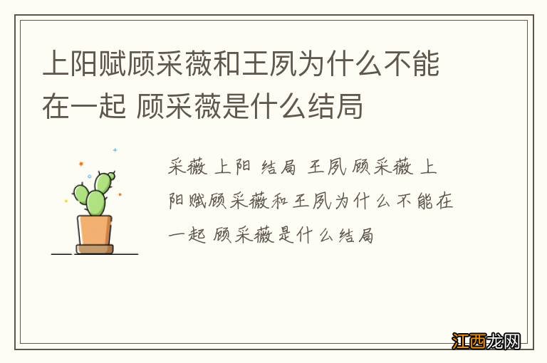 上阳赋顾采薇和王夙为什么不能在一起 顾采薇是什么结局