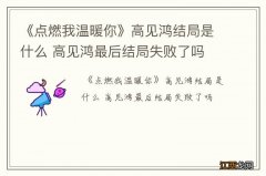 《点燃我温暖你》高见鸿结局是什么 高见鸿最后结局失败了吗