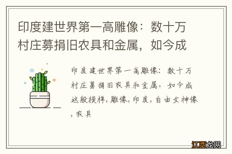 印度建世界第一高雕像：数十万村庄募捐旧农具和金属，如今成这般模样