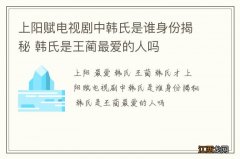 上阳赋电视剧中韩氏是谁身份揭秘 韩氏是王蔺最爱的人吗