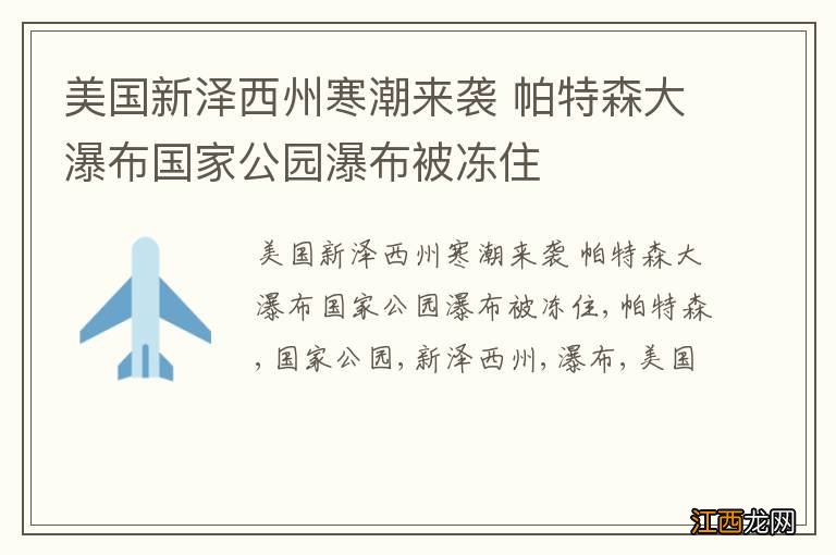 美国新泽西州寒潮来袭 帕特森大瀑布国家公园瀑布被冻住