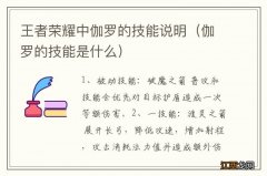 伽罗的技能是什么 王者荣耀中伽罗的技能说明