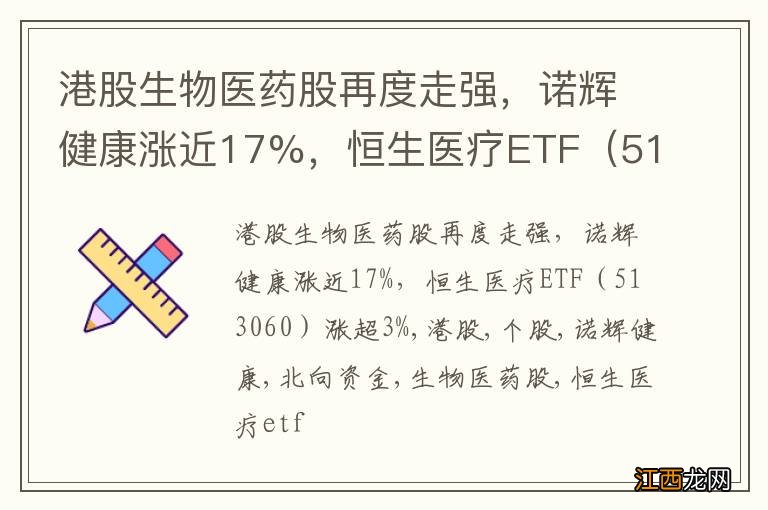 513060 港股生物医药股再度走强，诺辉健康涨近17%，恒生医疗ETF涨超3%