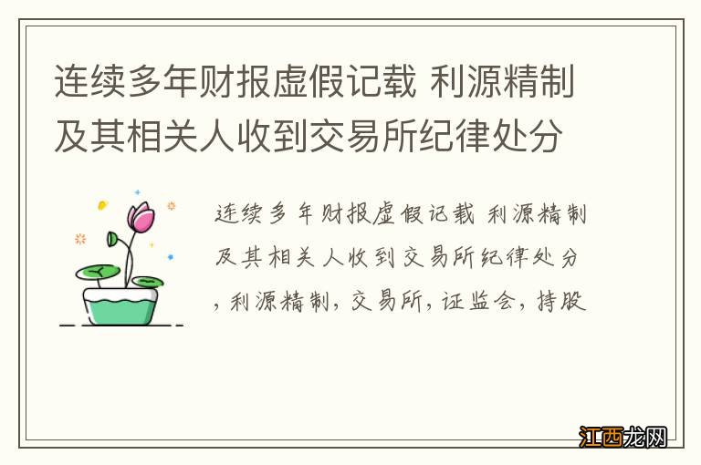 连续多年财报虚假记载 利源精制及其相关人收到交易所纪律处分