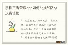 手机王者荣耀app如何兑换战队总决赛信物