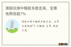 港股回港中概股多数走高，宝尊电商涨超7%