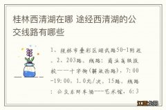 桂林西清湖在哪 途经西清湖的公交线路有哪些