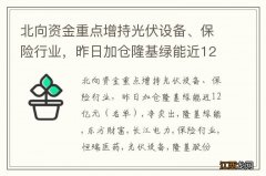 名单 北向资金重点增持光伏设备、保险行业，昨日加仓隆基绿能近12亿元