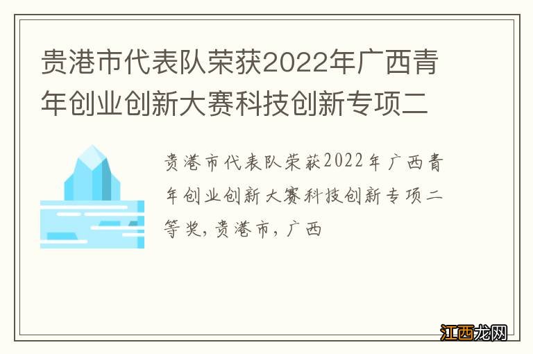 贵港市代表队荣获2022年广西青年创业创新大赛科技创新专项二等奖