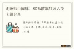 阴阳师百闻牌：80%胜率红蓝入夜卡组分享