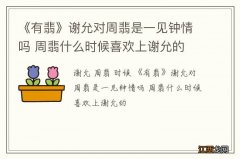 《有翡》谢允对周翡是一见钟情吗 周翡什么时候喜欢上谢允的