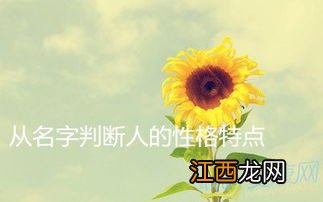 从名字判断人的性格特点 怎么看性格特点