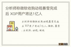 分析师称微软收购动视暴雪完成后 XGP用户将达1亿人