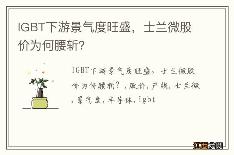 IGBT下游景气度旺盛，士兰微股价为何腰斩？