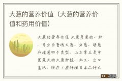 大葱的营养价值和药用价值 大葱的营养价值