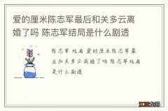 爱的厘米陈志军最后和关多云离婚了吗 陈志军结局是什么剧透