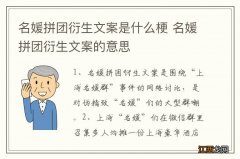 名媛拼团衍生文案是什么梗 名媛拼团衍生文案的意思