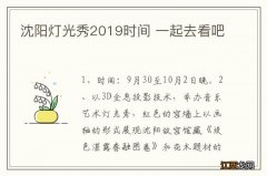 沈阳灯光秀2019时间 一起去看吧