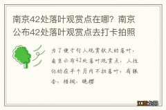 南京42处落叶观赏点在哪？南京公布42处落叶观赏点去打卡拍照