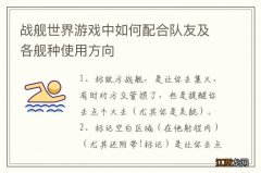 战舰世界游戏中如何配合队友及各舰种使用方向