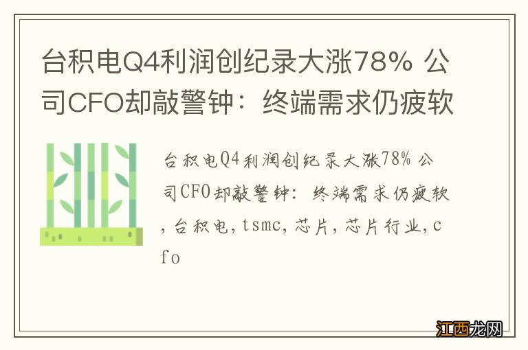 台积电Q4利润创纪录大涨78% 公司CFO却敲警钟：终端需求仍疲软