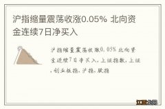 沪指缩量震荡收涨0.05% 北向资金连续7日净买入