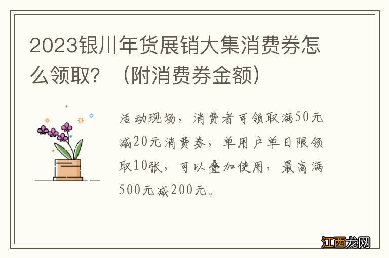 附消费券金额 2023银川年货展销大集消费券怎么领取？