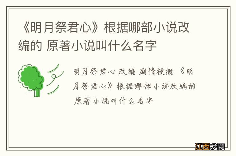 《明月祭君心》根据哪部小说改编的 原著小说叫什么名字