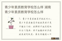 青少年素质教育学校怎么样 湖南青少年素质教育学校怎么样