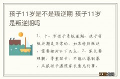 孩子11岁是不是叛逆期 孩子11岁是叛逆期吗