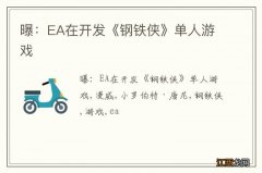 曝：EA在开发《钢铁侠》单人游戏