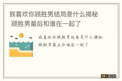 我喜欢你顾胜男结局是什么揭秘 顾胜男最后和谁在一起了