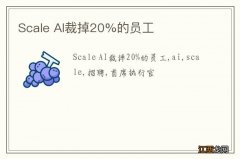 Scale AI裁掉20%的员工