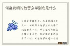 何宴发明的魏晋玄学到底是什么